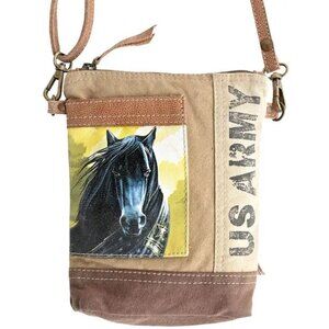 Clea Ray upcycled crossbody Army Horse bag